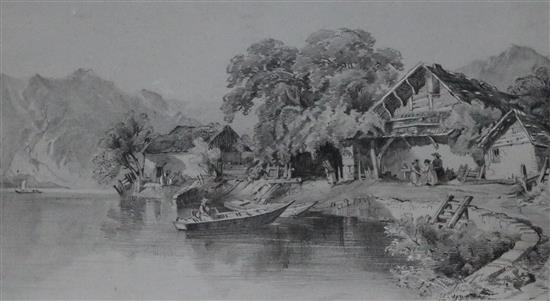 Watercolour of a river scene